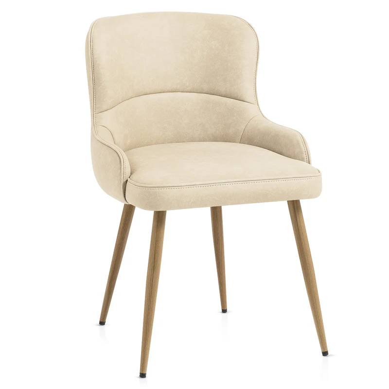 Chaise Métal Faux Cuir - Tropea Crème