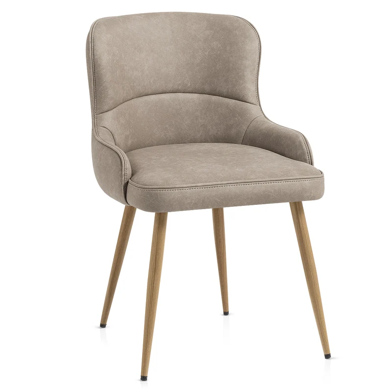 Chaise Métal Faux Cuir - Tropea Gris