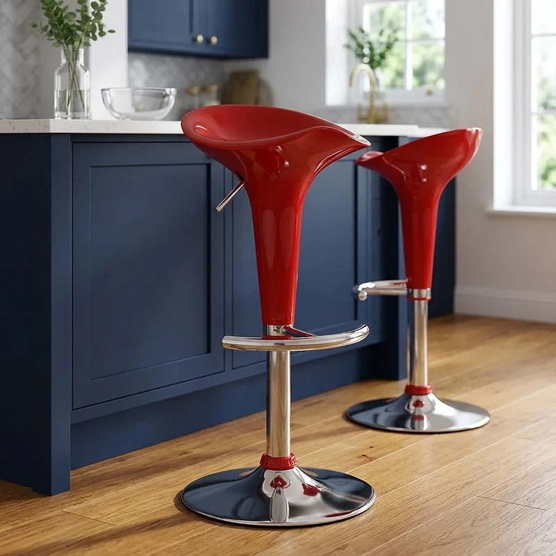 Chaise de Bar ABS Chrome - Gloss Coco Rouge