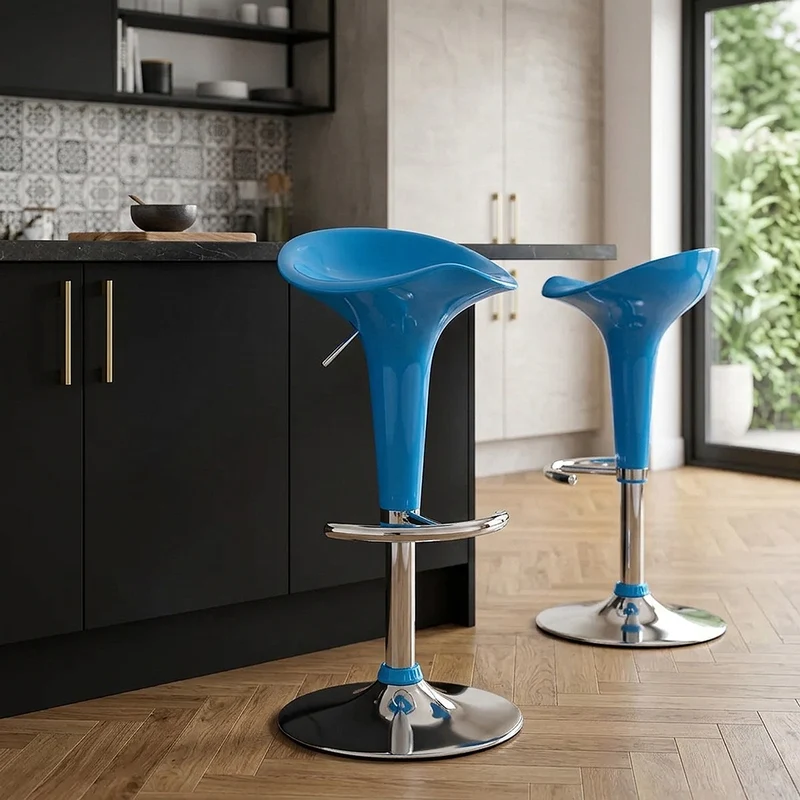 Chaise de Bar ABS Chrome - Gloss Coco Bleu