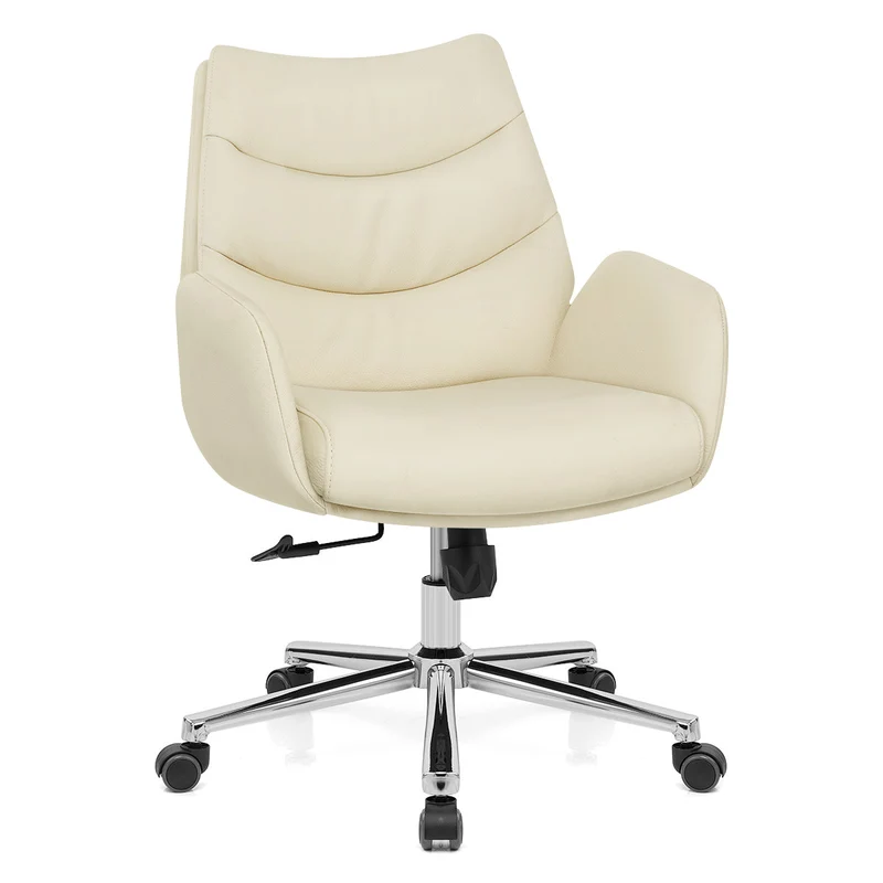 Chaise de Bureau Cuir Éco - Seville Crème