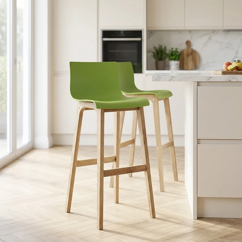 Tabouret de Bar Résine Bois - High Drift Vert