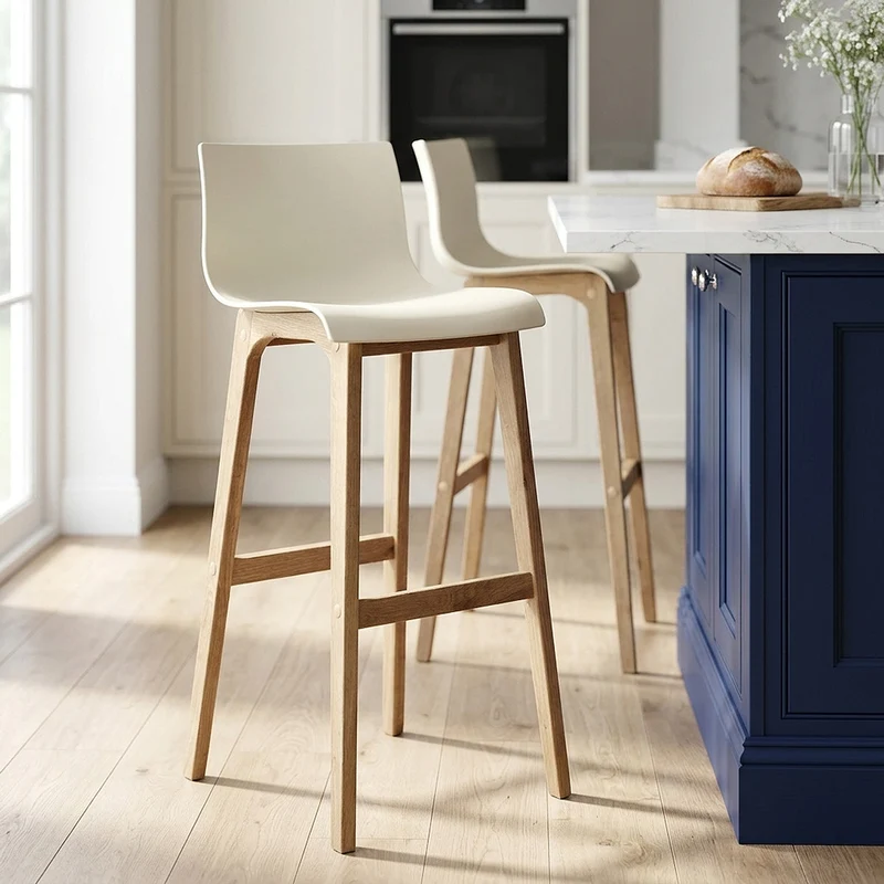 Tabouret de Bar Résine Bois - High Drift Crème