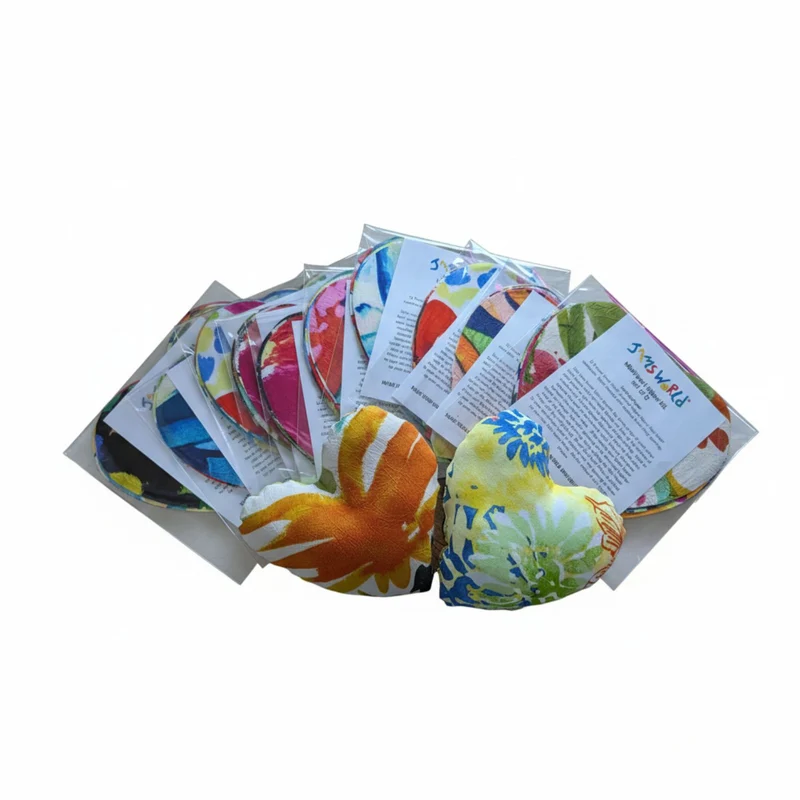 Ensemble de 6 mini coussins en forme de cœur - Assortiment