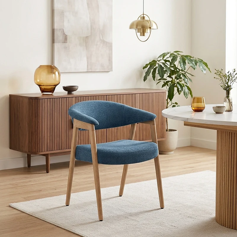 Chaise Bois Tissu - Falco Bleu