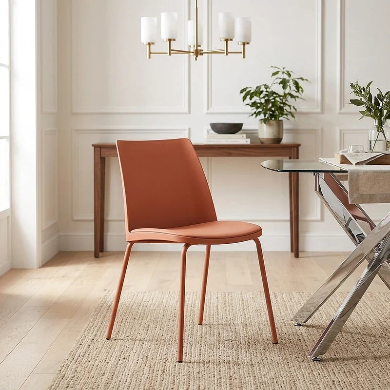 Chaise Résine Faux Cuir - Cosmo Orange