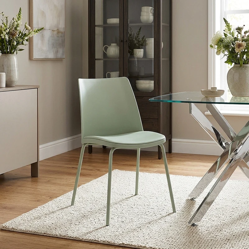 Chaise Résine Faux Cuir - Cosmo Vert