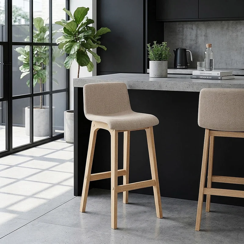 Tabouret de Bar Tissu - Haven Taupe