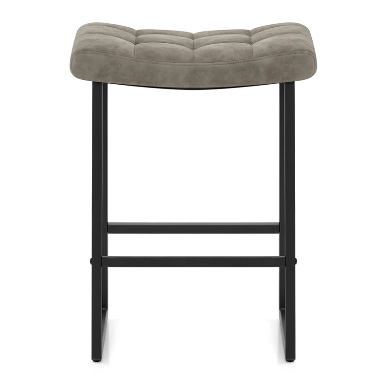 Tabouret Faux Cuir - Jago Gris Antique