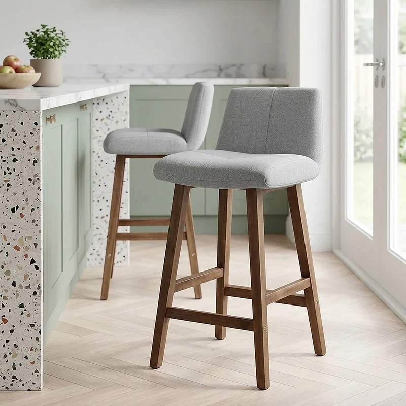 Tabouret de Bar Tissu - Impulse Gris