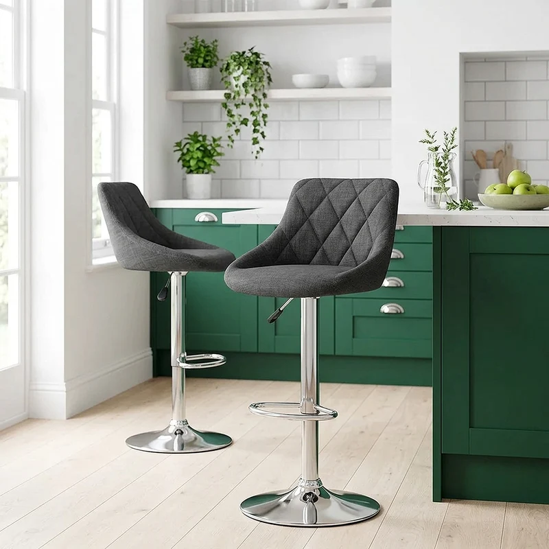 Chaise de Bar Tissu - Stitch Gris Foncé
