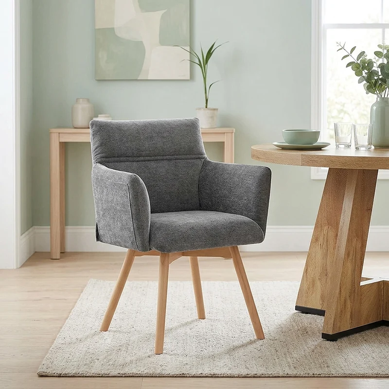 Chaise Tissu - Mica Gris Foncé