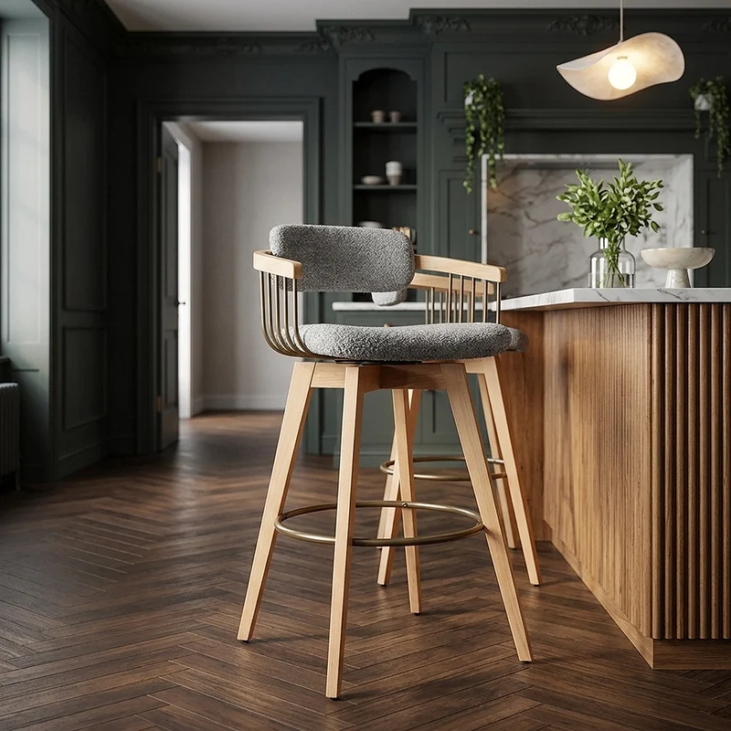 Tabouret de Bar Boucle - Electra Gris Clair