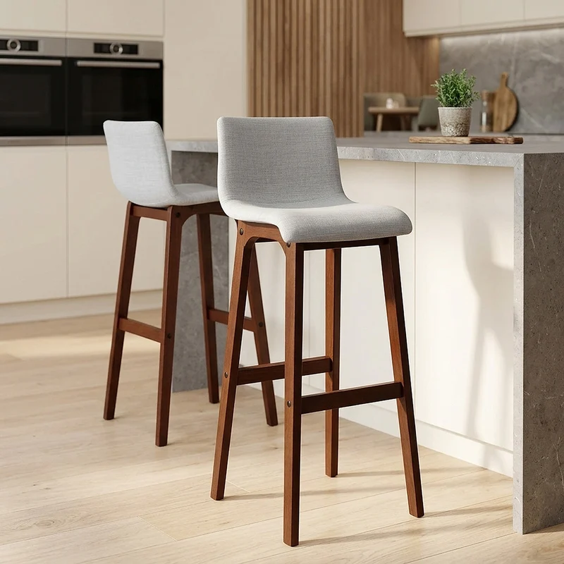 Tabouret de Bar Tissu - Drift Gris Clair