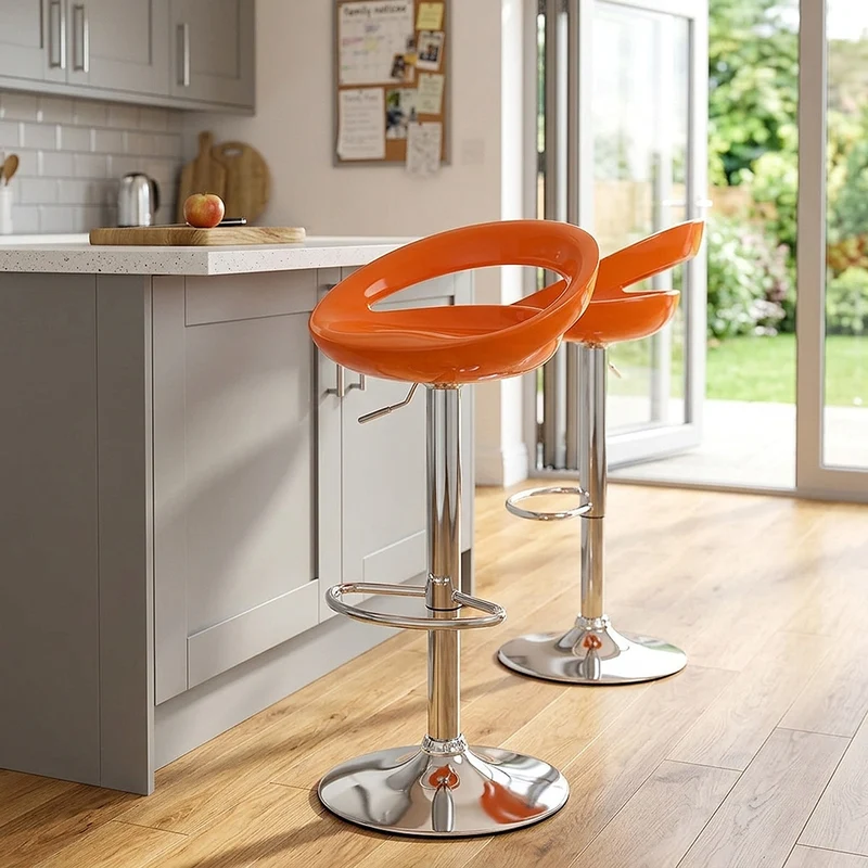 Chaise de Bar ABS Chrome - Crescent Orange
