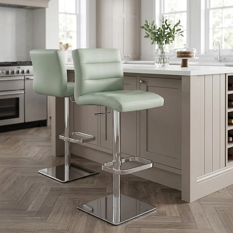 Chaise de Bar Cuir Chrome - Lush Vert