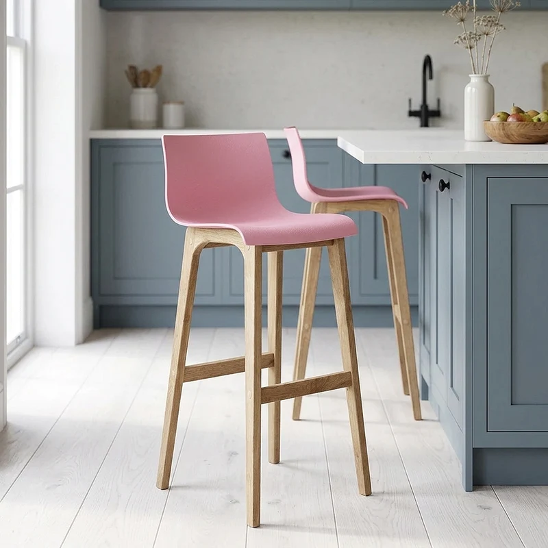 Tabouret de Bar Résine Bois - Drift ABS Rose
