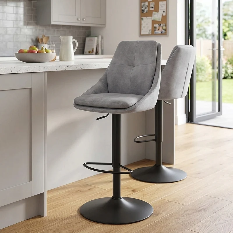 Tabouret de Bar Velours - Aria Gris