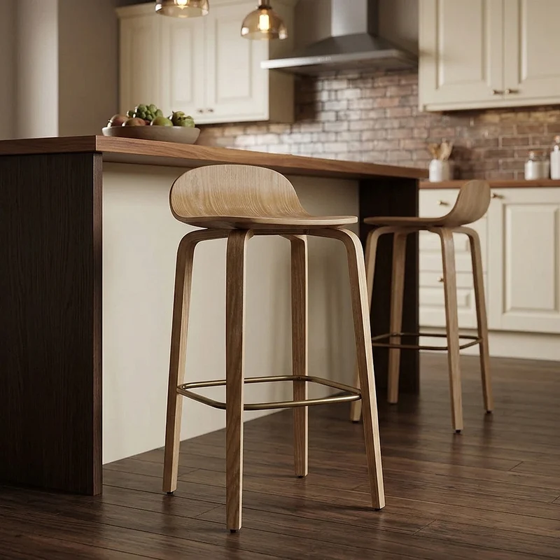 Tabouret de bar Bois Clair - Curve Bois