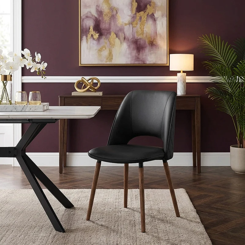 Chaise Cuir Véritable - Santo Noir