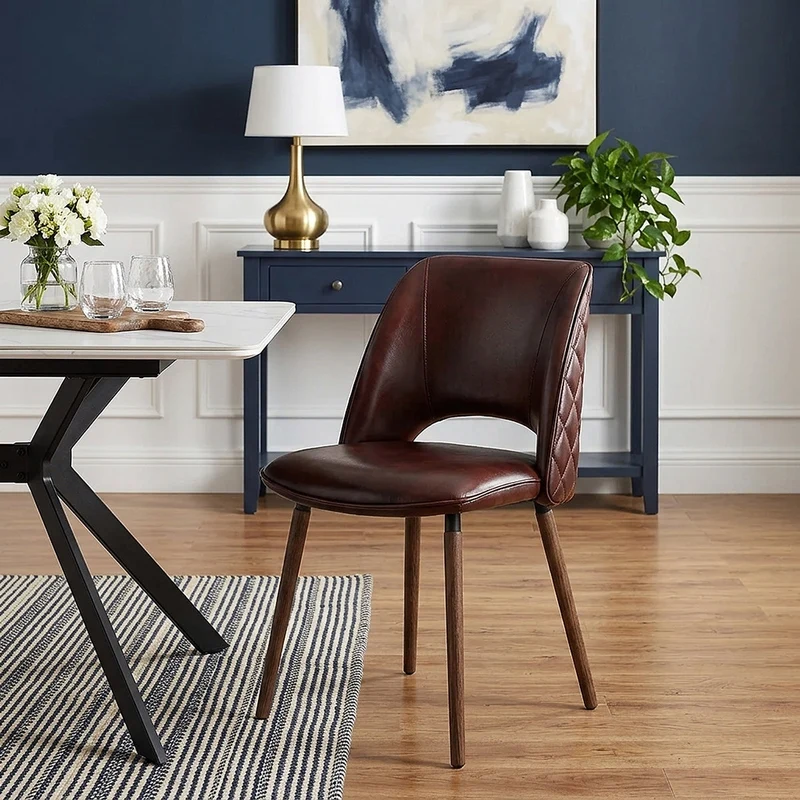 Chaise Cuir Véritable - Santo Marron