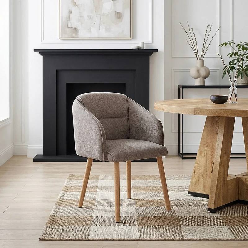 Chaise Bois Tissu - Asti Marron
