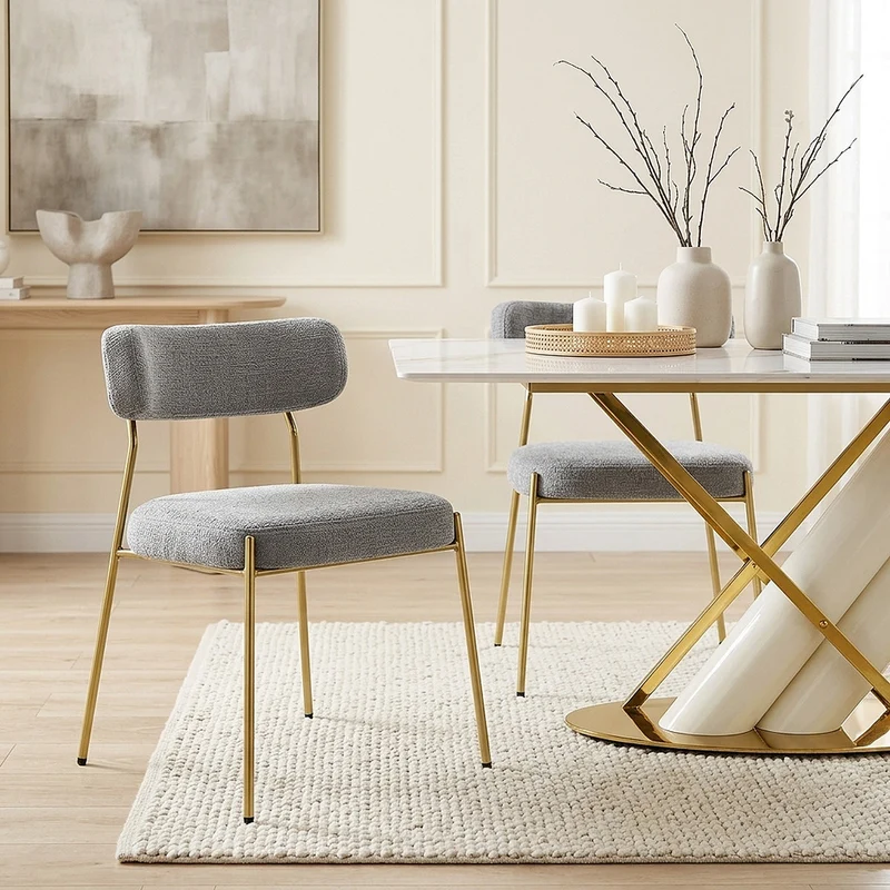 Chaise Tissu - Diana Or Gris