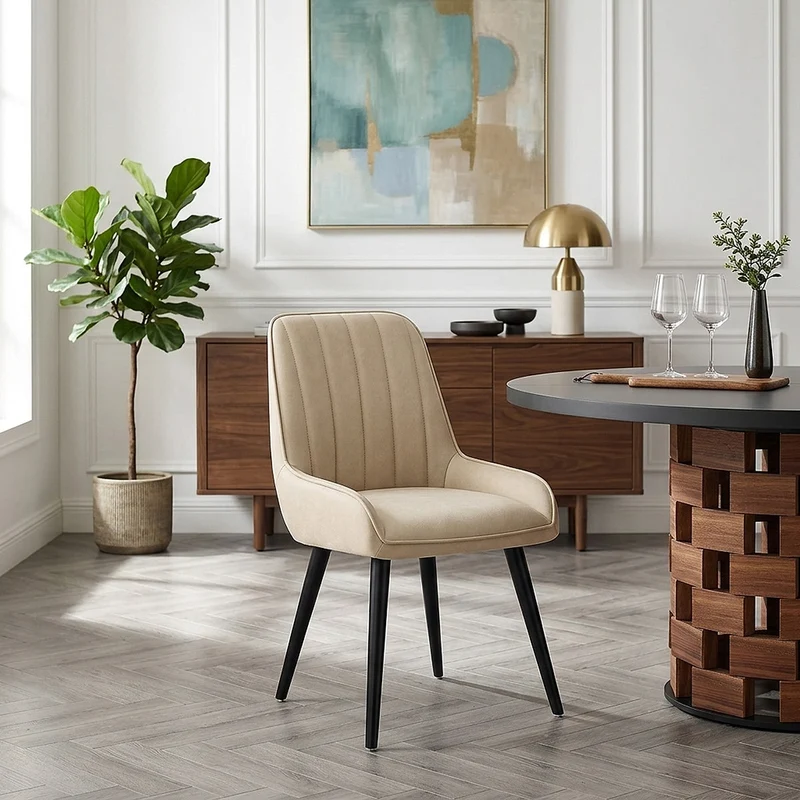 Chaise Faux Cuir - Rosa Crème