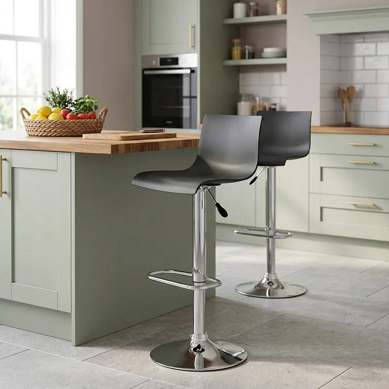 Chaise de Bar ABS Chrome - Serena Noir