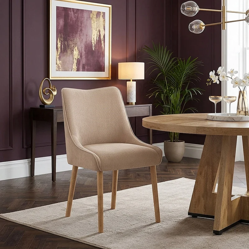 Chaise Tissu Bois - Isabella Crème