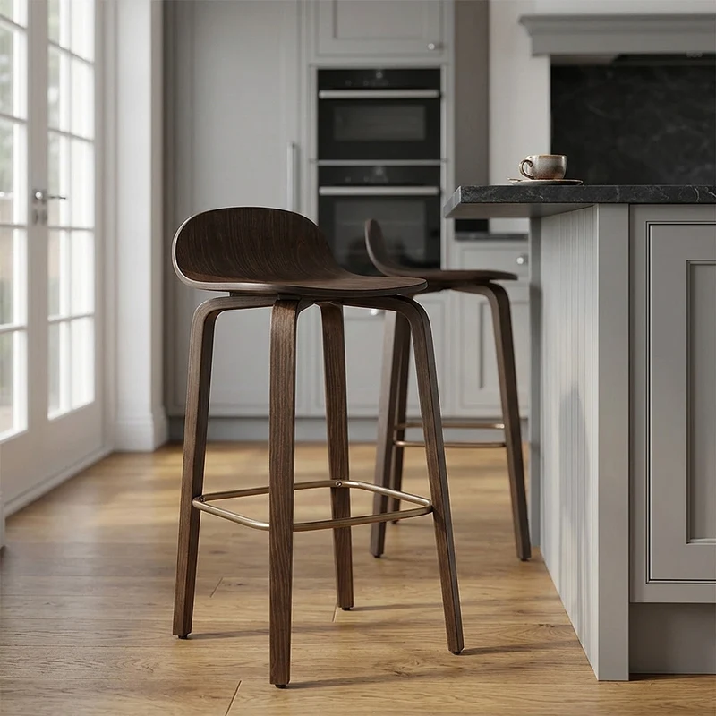 Tabouret Bois foncé - Curve Bois