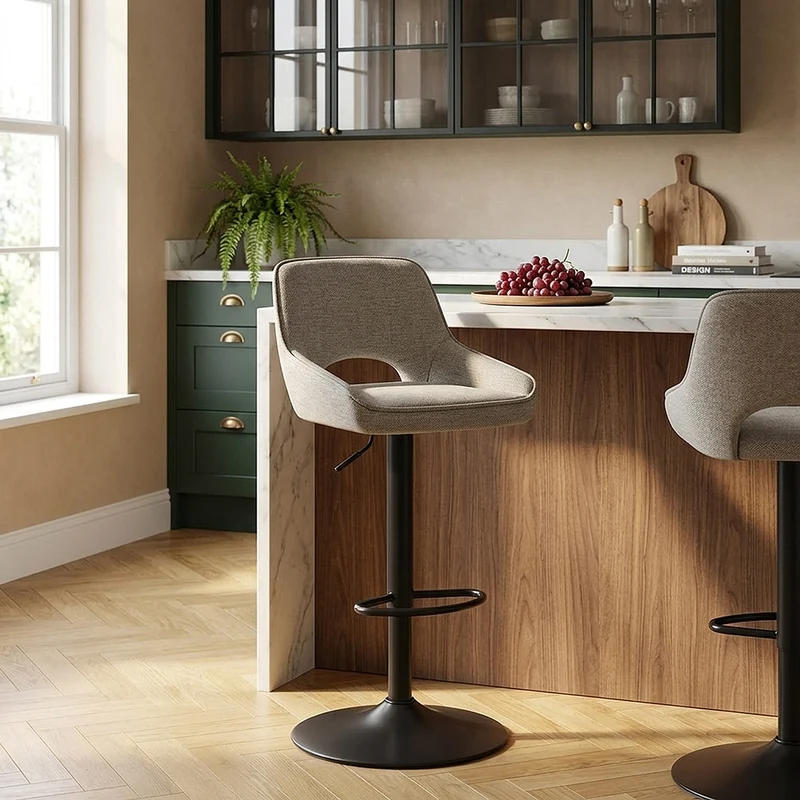 Tabouret de Bar Tissu - Paris Taupe