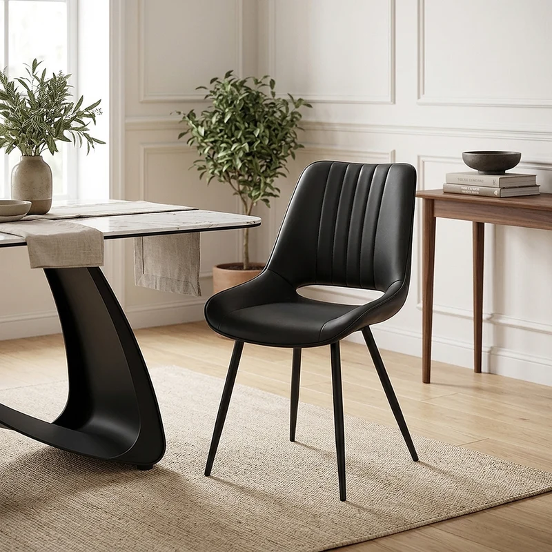 Chaise Faux Cuir - Priya Noir