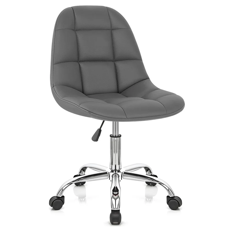 Chaise Faux Cuir Chrome - Rochelle Gris