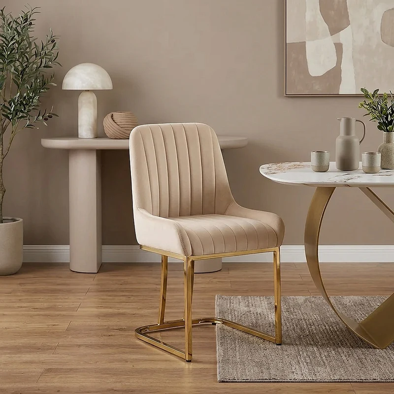 Chaise Velours - Paget Crème