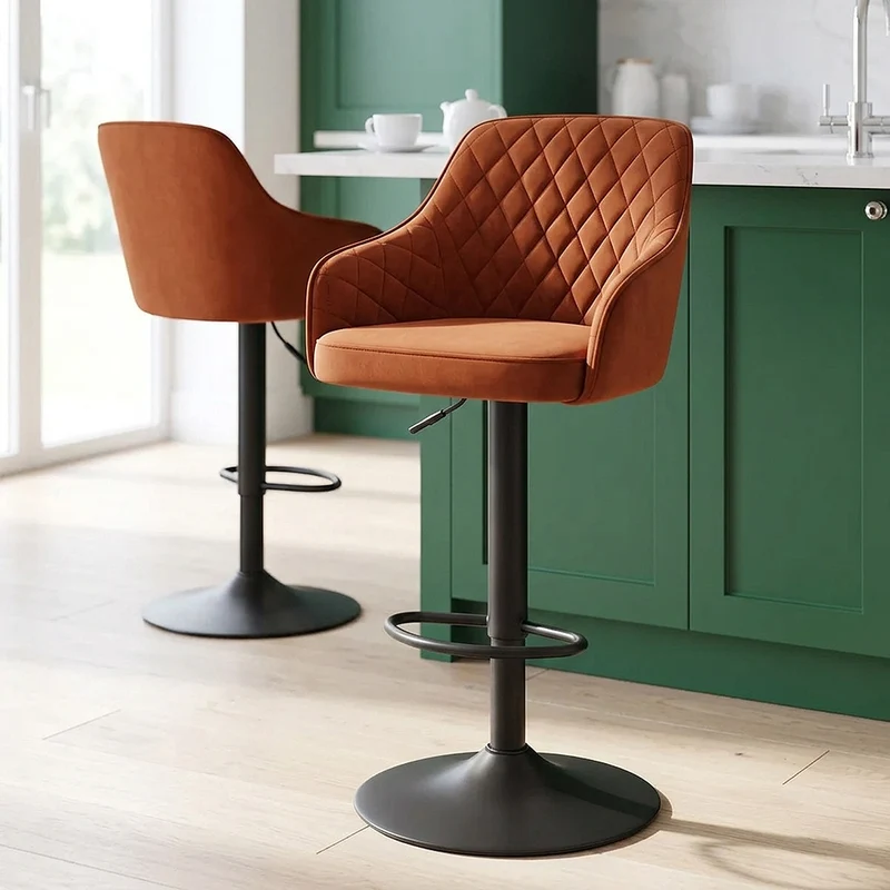 Tabouret Velours - Perth Marron