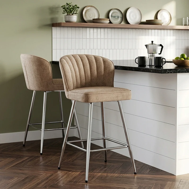 Tabouret Tissu - Chase Crème