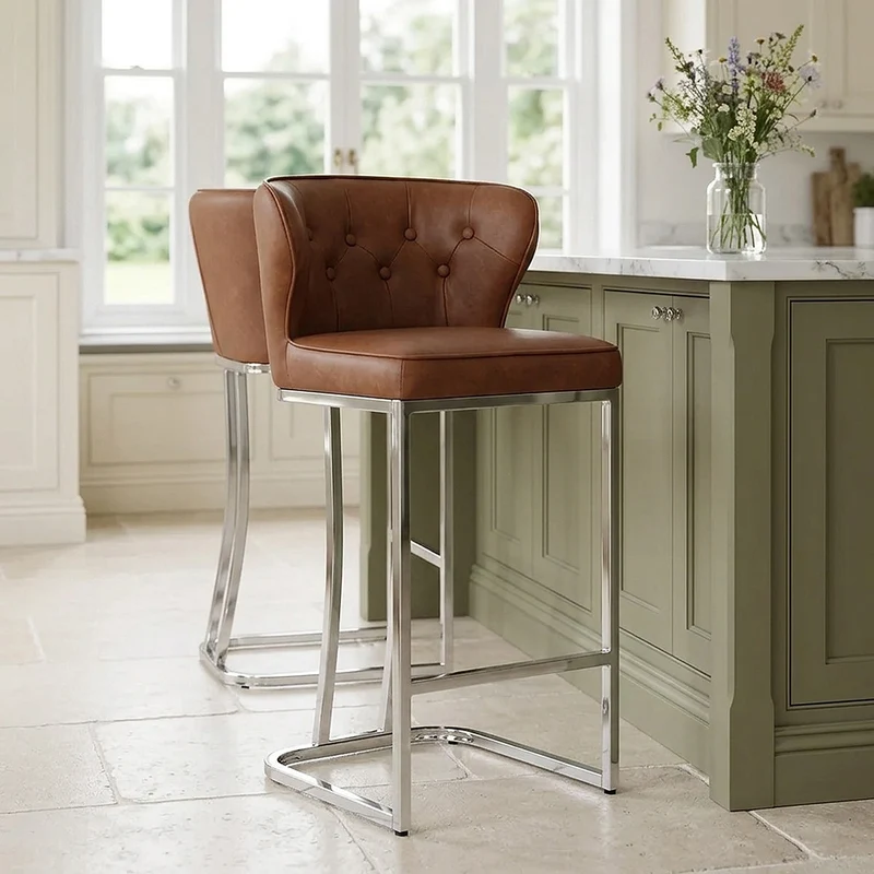 Tabouret de bar Faux Cuir - Oregon Marron
