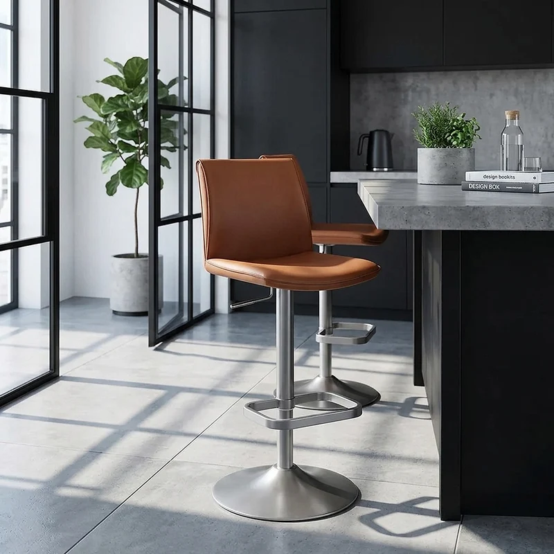 Tabouret de Bar Faux Cuir - Alto Marron