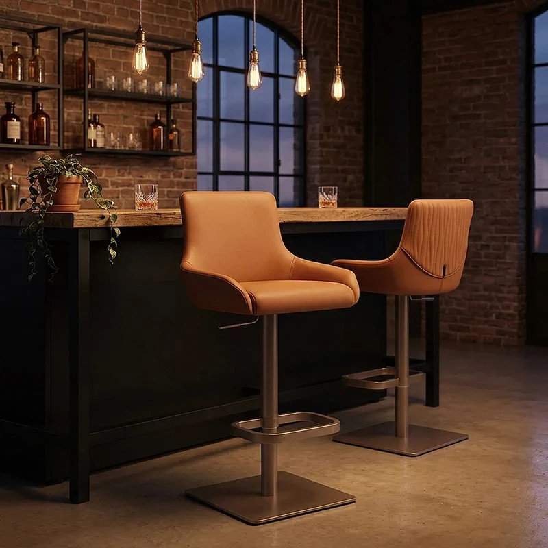 Tabouret de Bar Bronzé - Olivia Marron