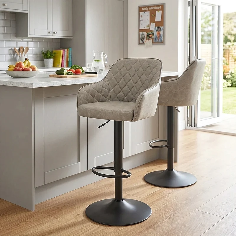 Tabouret Faux Cuir - Perth Crème