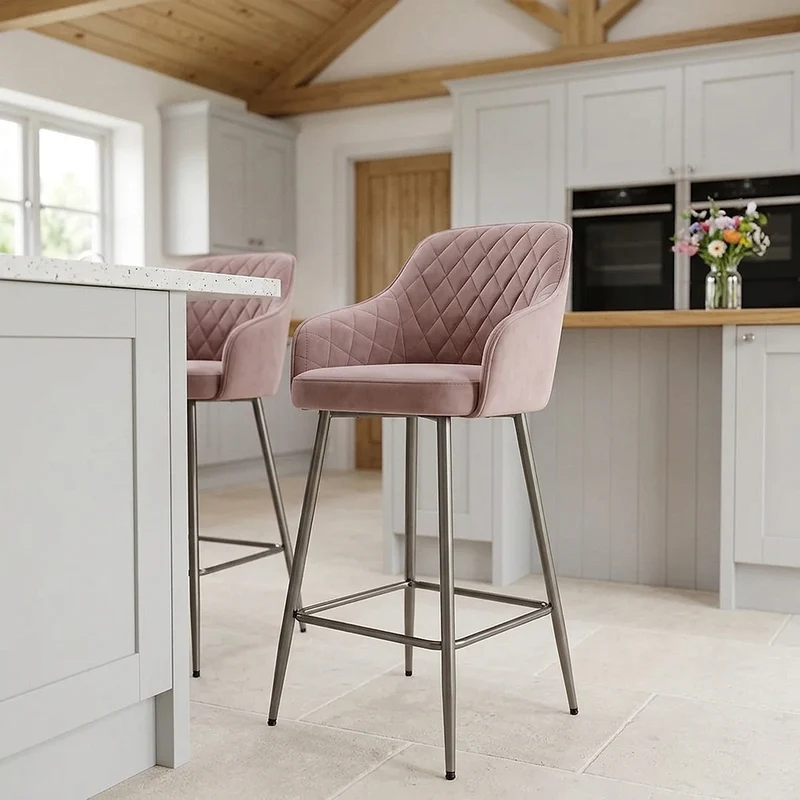 Tabouret de Bar Velours - Sydney Rose