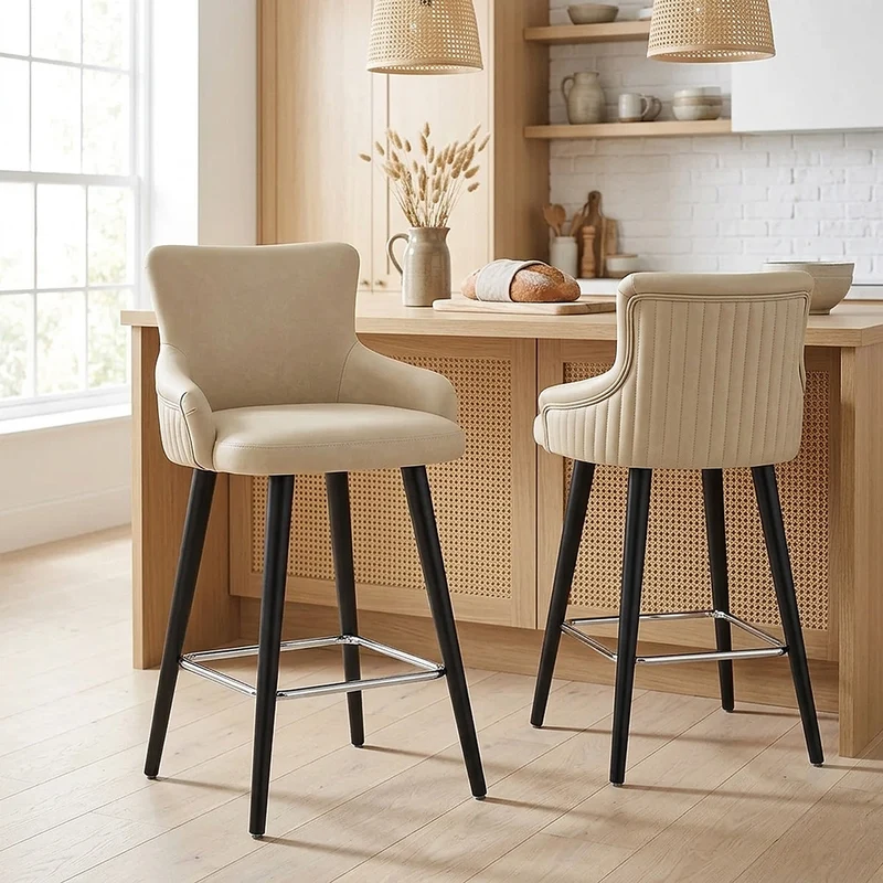 Tabouret Faux Cuir - Diablo Crème