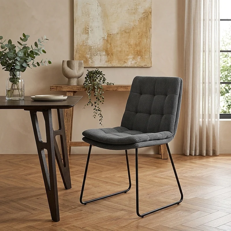 Chaise Tissu - Riva Gris Foncé