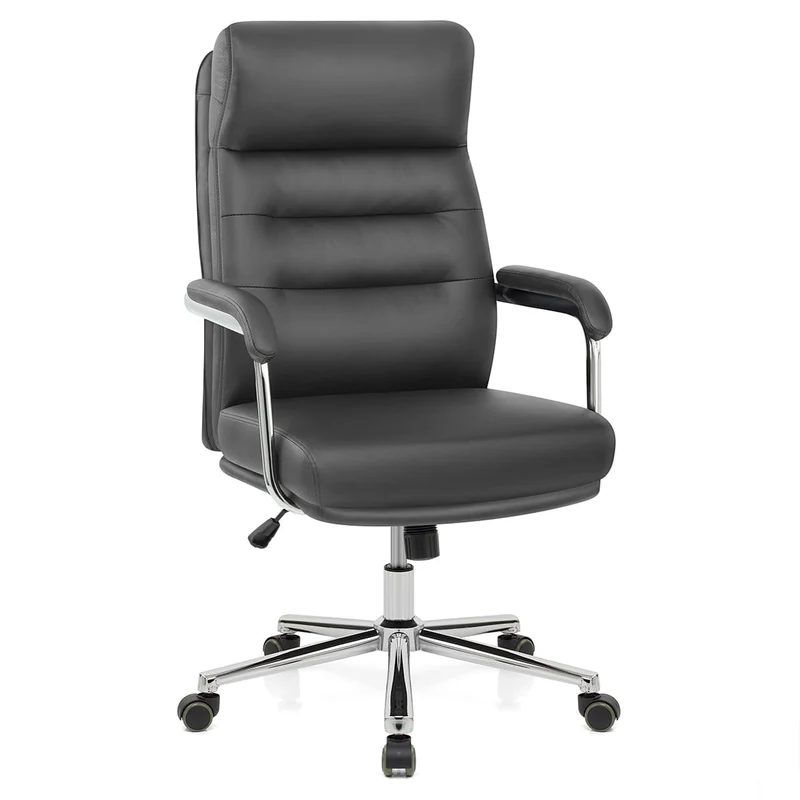 Chaise de Bureau Faux Cuir - Lyon Gris