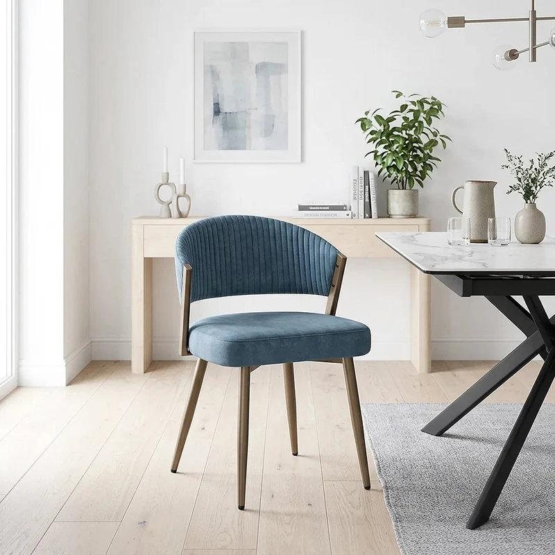 Chaise Velours - Lusso Bleu