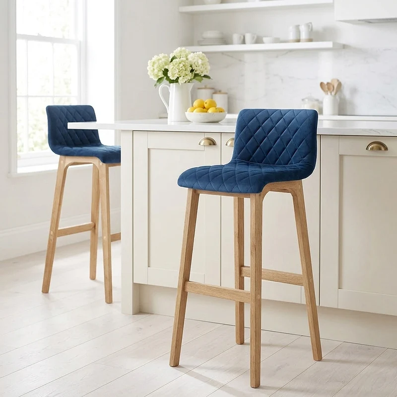 Tabouret de Bar Velours - Colt Bleu