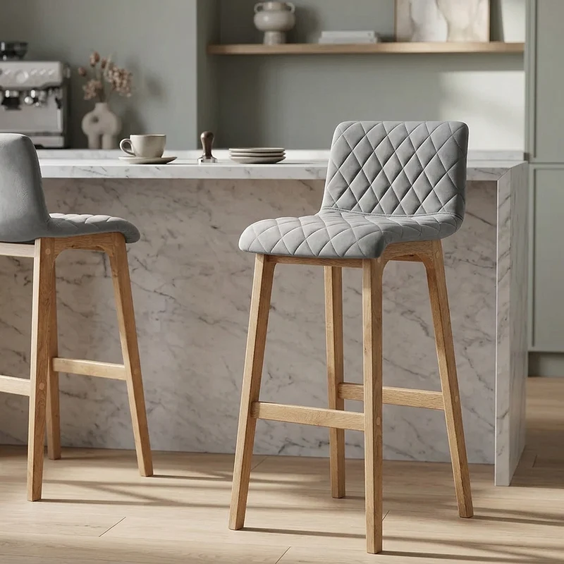 Tabouret de Bar Velours - Colt Gris