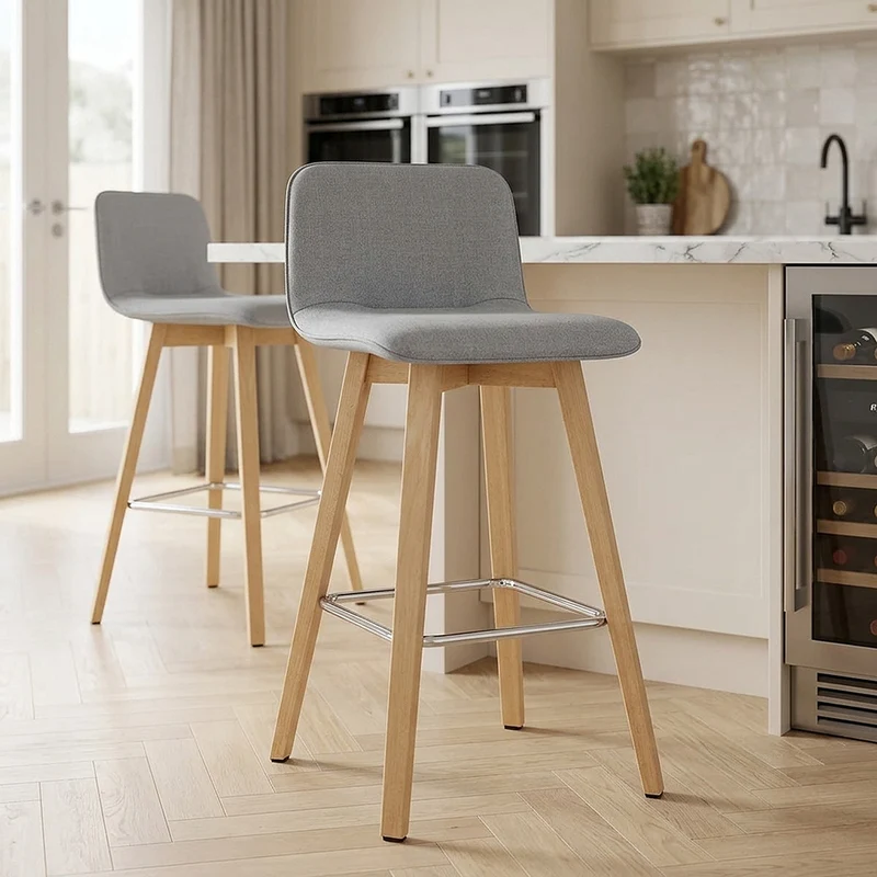 Chaise de Bar Bois - Tide Gris