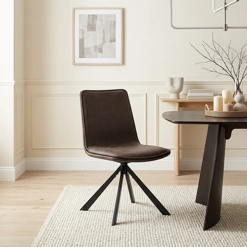 Chaise Faux Cuir - Genesis Marron